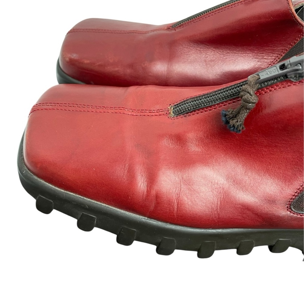 Vintage Donald J Pliner Agnes Red Calf Leather Zip Shoes Size 6M Made in Italy - Picture 2 of 16